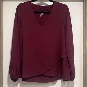 Maroon Long Sleeve Blouse